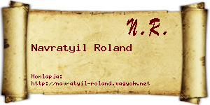 Navratyil Roland névjegykártya
